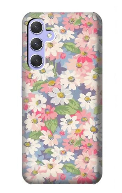 W3688 Floral Flower Art Pattern Hard Case and Leather Flip Case For Samsung Galaxy A54 5G