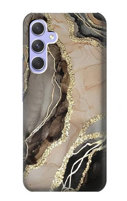 W3700 Marble Gold Graphic Printed Hard Case and Leather Flip Case For Samsung Galaxy A54 5G