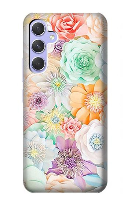 W3705 Pastel Floral Flower Hard Case and Leather Flip Case For Samsung Galaxy A54 5G