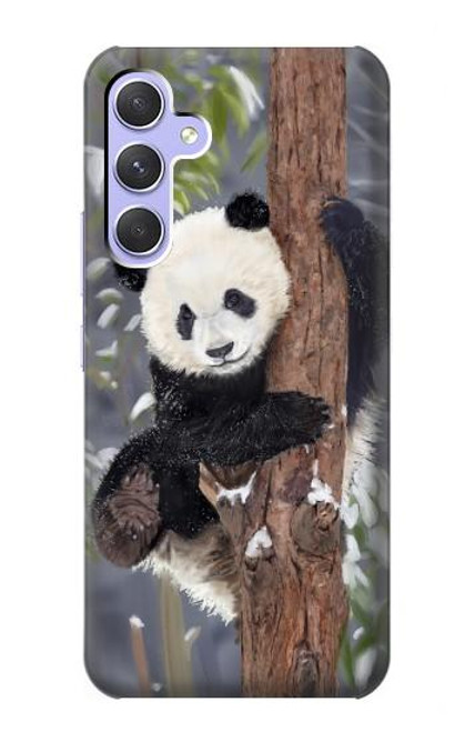 W3793 Cute Baby Panda Snow Painting Hard Case and Leather Flip Case For Samsung Galaxy A54 5G