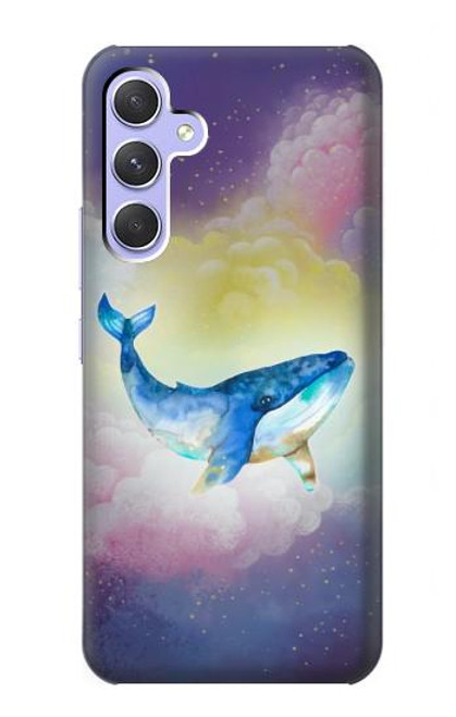 W3802 Dream Whale Pastel Fantasy Hard Case and Leather Flip Case For Samsung Galaxy A54 5G
