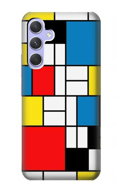 W3814 Piet Mondrian Line Art Composition Hard Case and Leather Flip Case For Samsung Galaxy A54 5G