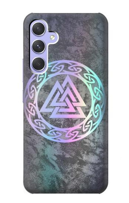 W3833 Valknut Odin Wotans Knot Hrungnir Heart Hard Case and Leather Flip Case For Samsung Galaxy A54 5G