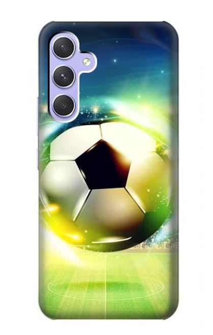 W3844 Glowing Football Soccer Ball Hard Case and Leather Flip Case For Samsung Galaxy A54 5G