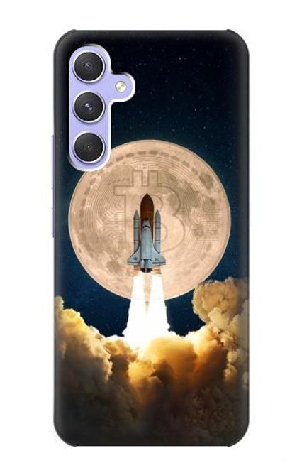 W3859 Bitcoin to the Moon Hard Case and Leather Flip Case For Samsung Galaxy A54 5G