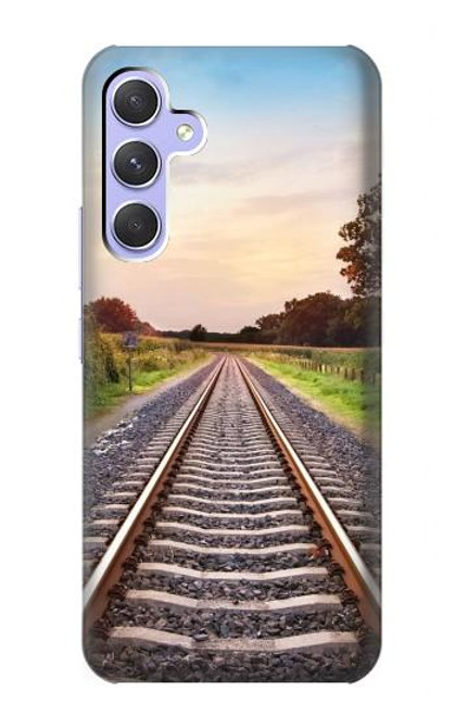 W3866 Railway Straight Train Track Hard Case and Leather Flip Case For Samsung Galaxy A54 5G