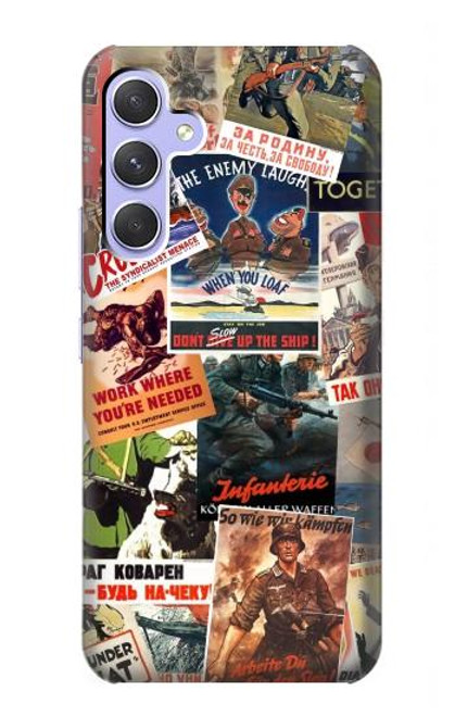 W3905 Vintage Army Poster Hard Case and Leather Flip Case For Samsung Galaxy A54 5G