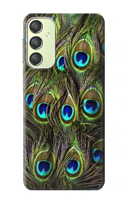 W1965 Peacock Feather Hard Case and Leather Flip Case For Samsung Galaxy A24 4G