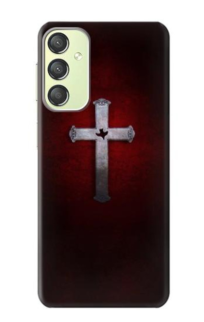 W3160 Christian Cross Hard Case and Leather Flip Case For Samsung Galaxy A24 4G