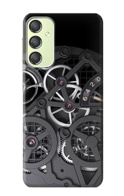 W3176 Inside Watch Black Hard Case and Leather Flip Case For Samsung Galaxy A24 4G