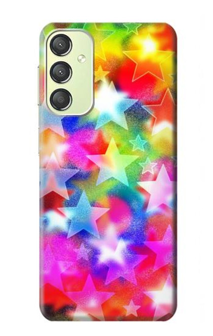 W3292 Colourful Disco Star Hard Case and Leather Flip Case For Samsung Galaxy A24 4G