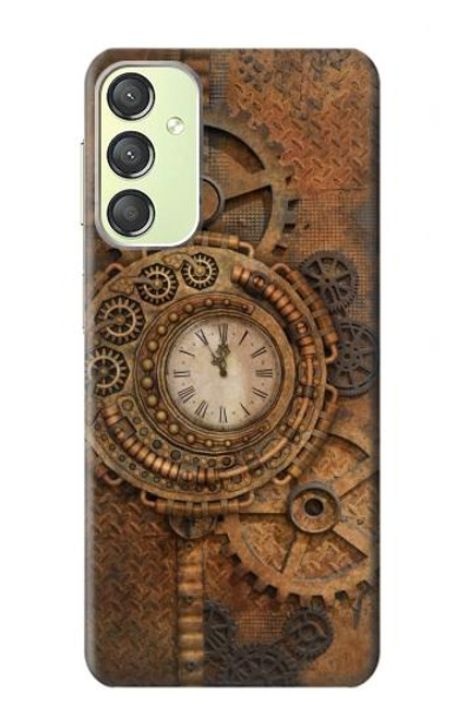 W3401 Clock Gear Steampunk Hard Case and Leather Flip Case For Samsung Galaxy A24 4G