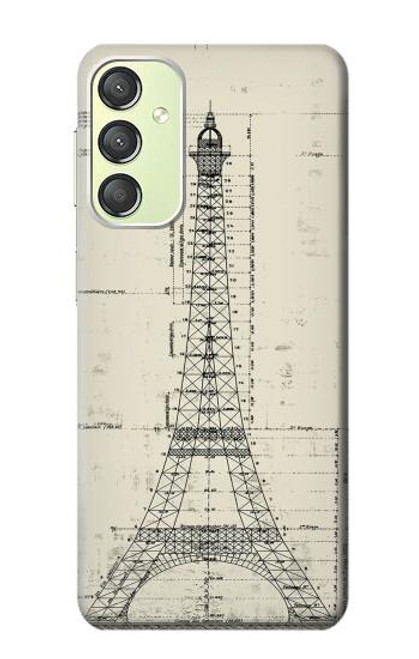 W3474 Eiffel Architectural Drawing Hard Case and Leather Flip Case For Samsung Galaxy A24 4G