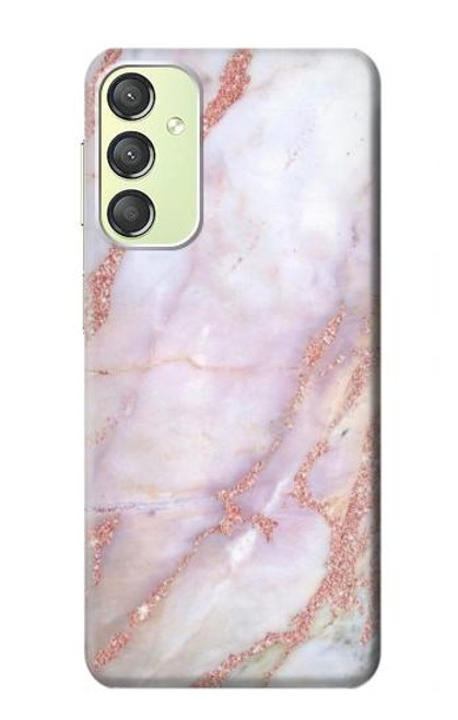 W3482 Soft Pink Marble Graphic Print Hard Case and Leather Flip Case For Samsung Galaxy A24 4G
