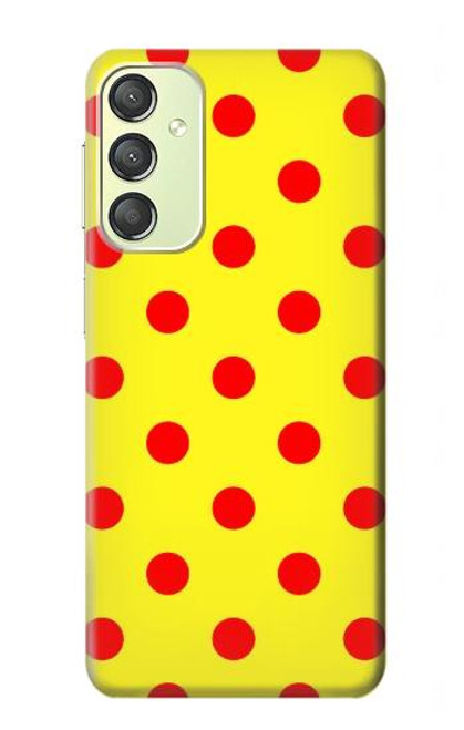 W3526 Red Spot Polka Dot Hard Case and Leather Flip Case For Samsung Galaxy A24 4G