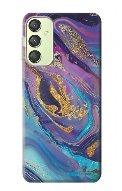 W3676 Colorful Abstract Marble Stone Hard Case and Leather Flip Case For Samsung Galaxy A24 4G