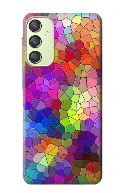 W3677 Colorful Brick Mosaics Hard Case and Leather Flip Case For Samsung Galaxy A24 4G