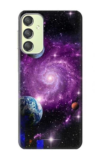 W3689 Galaxy Outer Space Planet Hard Case and Leather Flip Case For Samsung Galaxy A24 4G