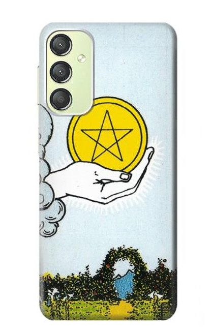 W3722 Tarot Card Ace of Pentacles Coins Hard Case and Leather Flip Case For Samsung Galaxy A24 4G