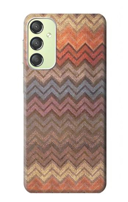 W3752 Zigzag Fabric Pattern Graphic Printed Hard Case and Leather Flip Case For Samsung Galaxy A24 4G