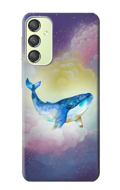 W3802 Dream Whale Pastel Fantasy Hard Case and Leather Flip Case For Samsung Galaxy A24 4G