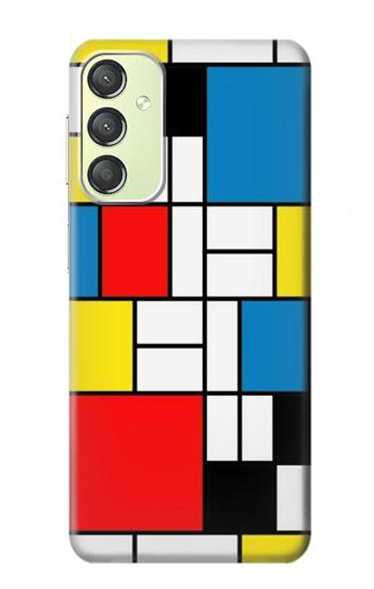 W3814 Piet Mondrian Line Art Composition Hard Case and Leather Flip Case For Samsung Galaxy A24 4G