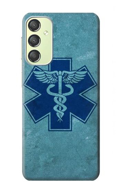 W3824 Caduceus Medical Symbol Hard Case and Leather Flip Case For Samsung Galaxy A24 4G