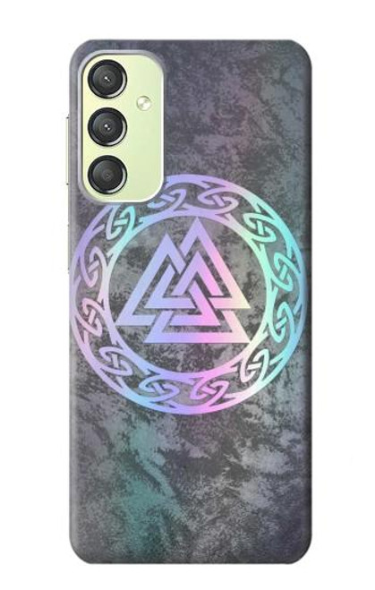 W3833 Valknut Odin Wotans Knot Hrungnir Heart Hard Case and Leather Flip Case For Samsung Galaxy A24 4G