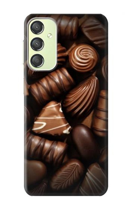 W3840 Dark Chocolate Milk Chocolate Lovers Hard Case and Leather Flip Case For Samsung Galaxy A24 4G