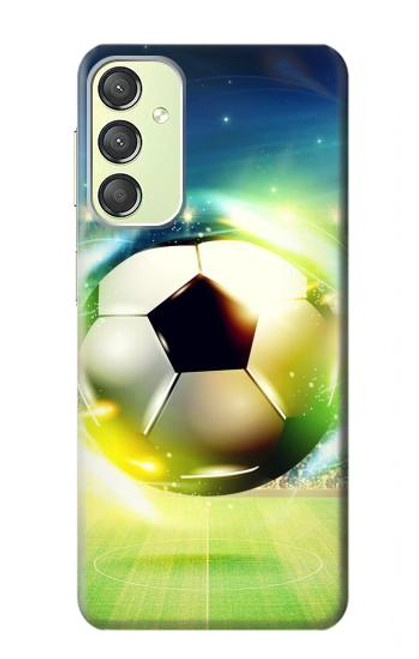 W3844 Glowing Football Soccer Ball Hard Case and Leather Flip Case For Samsung Galaxy A24 4G
