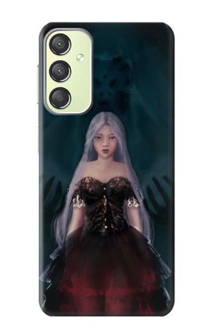 W3847 Lilith Devil Bride Gothic Girl Skull Grim Reaper Hard Case and Leather Flip Case For Samsung Galaxy A24 4G