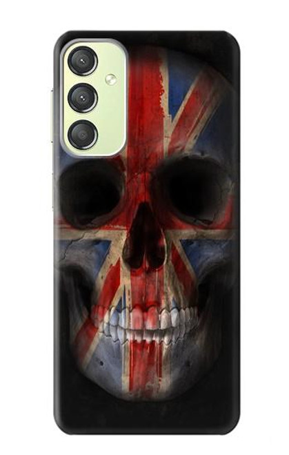 W3848 United Kingdom Flag Skull Hard Case and Leather Flip Case For Samsung Galaxy A24 4G