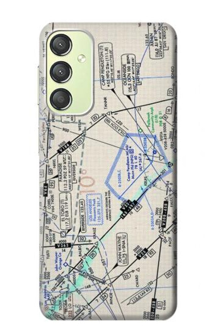 W3882 Flying Enroute Chart Hard Case and Leather Flip Case For Samsung Galaxy A24 4G