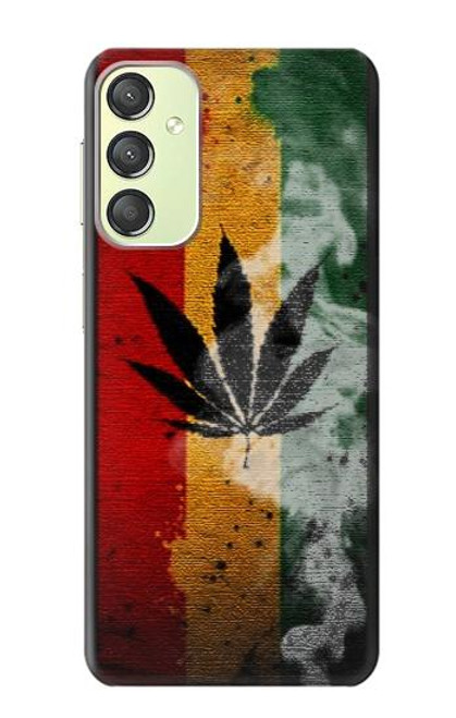 W3890 Reggae Rasta Flag Smoke Hard Case and Leather Flip Case For Samsung Galaxy A24 4G