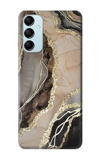 W3700 Marble Gold Graphic Printed Hard Case and Leather Flip Case For Samsung Galaxy M14