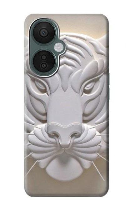 W0574 Tiger Carving Hard Case and Leather Flip Case For OnePlus Nord CE 3 Lite, Nord N30 5G