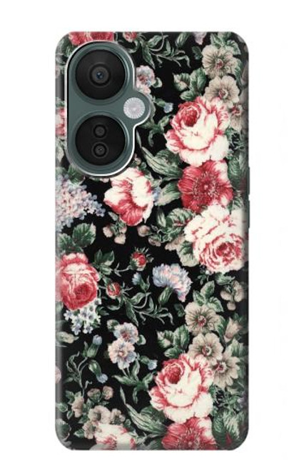 W2727 Vintage Rose Pattern Hard Case and Leather Flip Case For OnePlus Nord CE 3 Lite, Nord N30 5G