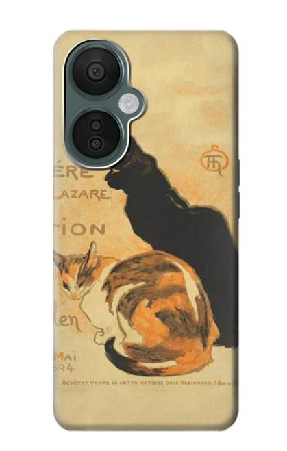 W3229 Vintage Cat Poster Hard Case and Leather Flip Case For OnePlus Nord CE 3 Lite, Nord N30 5G