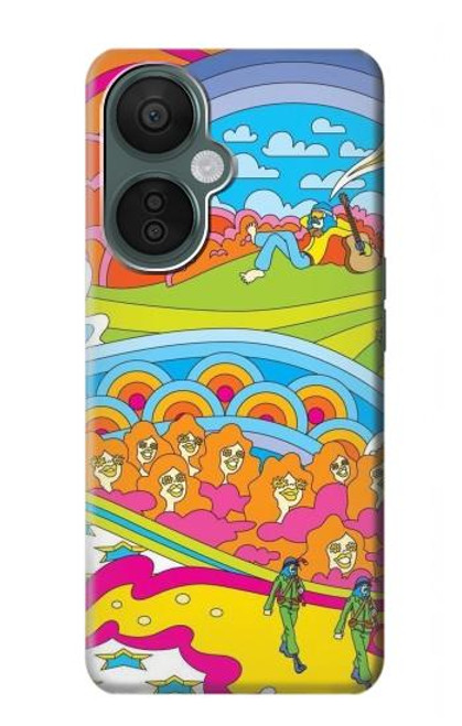 W3407 Hippie Art Hard Case and Leather Flip Case For OnePlus Nord CE 3 Lite, Nord N30 5G