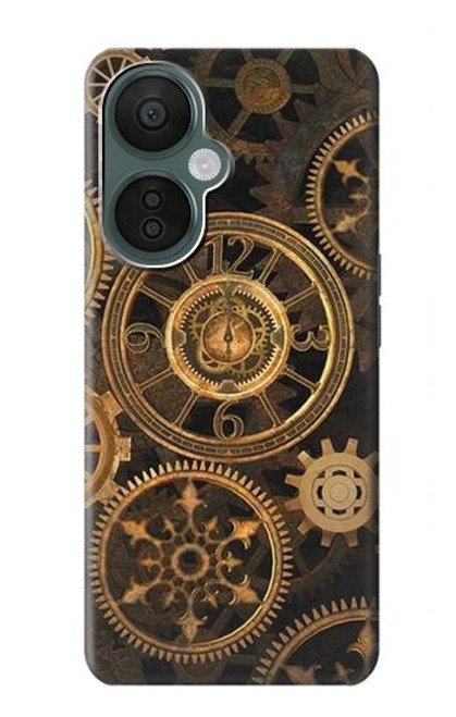 W3442 Clock Gear Hard Case and Leather Flip Case For OnePlus Nord CE 3 Lite, Nord N30 5G