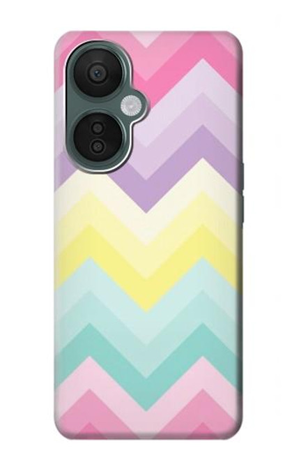 W3514 Rainbow Zigzag Hard Case and Leather Flip Case For OnePlus Nord CE 3 Lite, Nord N30 5G