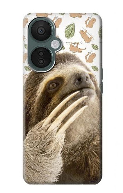 W3559 Sloth Pattern Hard Case and Leather Flip Case For OnePlus Nord CE 3 Lite, Nord N30 5G