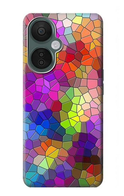W3677 Colorful Brick Mosaics Hard Case and Leather Flip Case For OnePlus Nord CE 3 Lite, Nord N30 5G