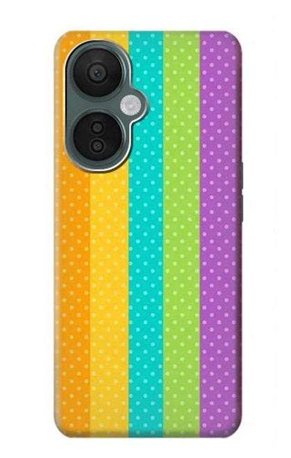 W3678 Colorful Rainbow Vertical Hard Case and Leather Flip Case For OnePlus Nord CE 3 Lite, Nord N30 5G