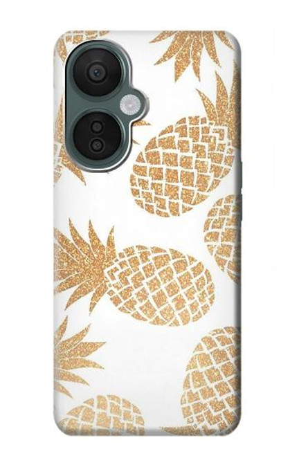 W3718 Seamless Pineapple Hard Case and Leather Flip Case For OnePlus Nord CE 3 Lite, Nord N30 5G