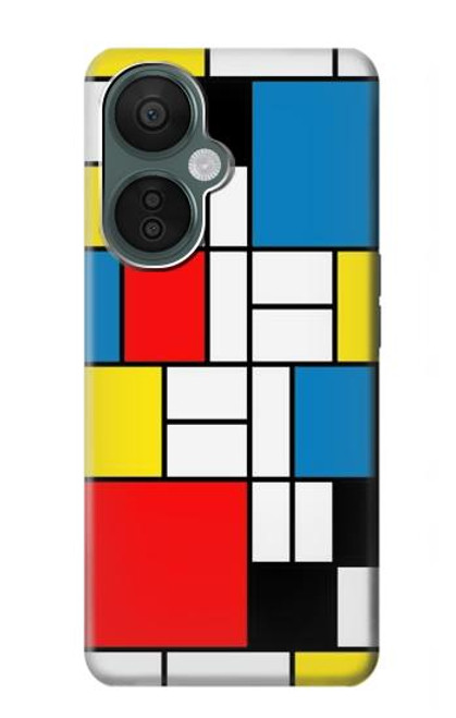 W3814 Piet Mondrian Line Art Composition Hard Case and Leather Flip Case For OnePlus Nord CE 3 Lite, Nord N30 5G