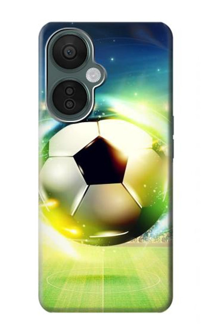 W3844 Glowing Football Soccer Ball Hard Case and Leather Flip Case For OnePlus Nord CE 3 Lite, Nord N30 5G