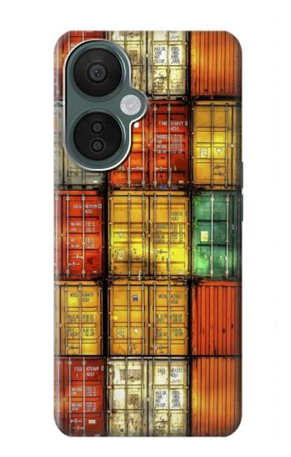 W3861 Colorful Container Block Hard Case and Leather Flip Case For OnePlus Nord CE 3 Lite, Nord N30 5G