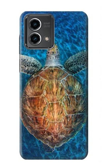 W1249 Blue Sea Turtle Hard Case and Leather Flip Case For Motorola Moto G Stylus 5G (2023)