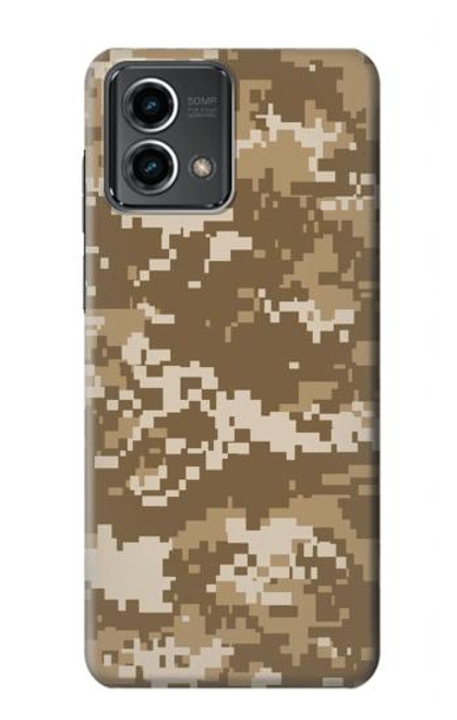 W3294 Army Desert Tan Coyote Camo Camouflage Hard Case and Leather Flip Case For Motorola Moto G Stylus 5G (2023)